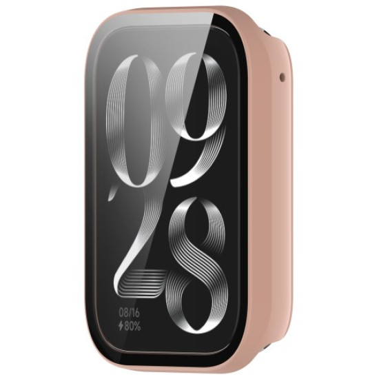 For Xiaomi Mi Band 9 Pro Case Hard PC Full Coverage Watch Cover with Tempered Glass Film - Pink Gadgets - Toys - Hobby