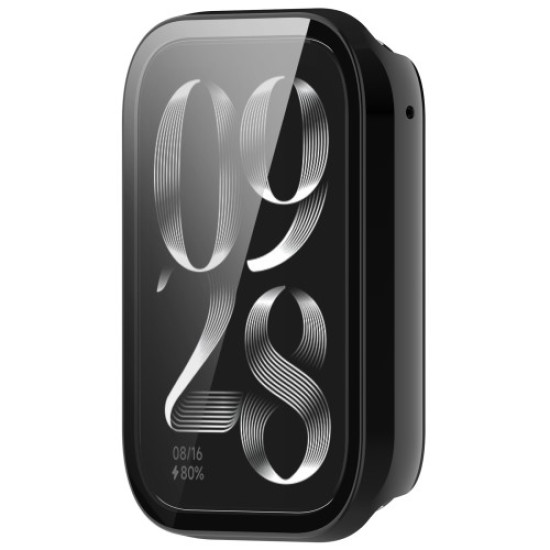 For Xiaomi Mi Band 9 Pro Case Hard PC Full Coverage Watch Cover with Tempered Glass Film - Black Gadgets - Toys - Hobby