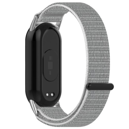 For Xiaomi Smart Band 9 NFC / 9 / 8 NFC / 8 Nylon Wrist Strap Bracelet Band with Magic Tape - Grey Gadgets - Toys - Hobby