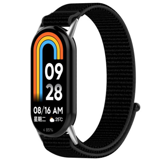 For Xiaomi Smart Band 9 NFC / 9 / 8 NFC / 8 Nylon Wrist Strap Bracelet Band with Magic Tape - Pure Black Gadgets - Toys - Hobby