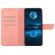 For Realme C75 Case Skin Touch Lines PU Leather Flip Phone Cover - Pink