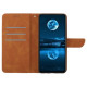 For Realme C75 Case Skin Touch Lines PU Leather Flip Phone Cover - Brown