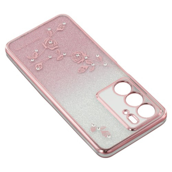 KADEM For Realme C75 Case Flower TPU Flexible Gradient Phone Cover - Rose Gold