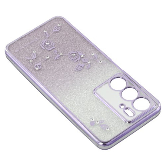 KADEM For Realme C75 Case Flower TPU Flexible Gradient Phone Cover - Purple