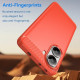 For Xiaomi Poco X7 Pro 5G Case Protective Phone Cover Carbon Fiber Texture Brushed - Red