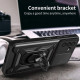 For Samsung Galaxy A56 5G Case with Slide Camera Lid PC+TPU Kickstand Phone Cover - Silver