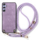 For Samsung Galaxy A56 5G / Galaxy A36 5G Retro Leather Phone Back Cover with Adjustable Strap - Purple