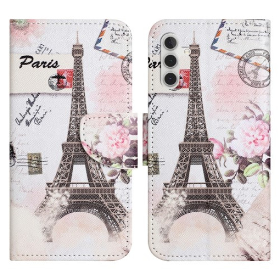 For Samsung Galaxy A56 5G / A36 5G Leather Case Pattern Printing Cross Texture Phone Cover - Tower