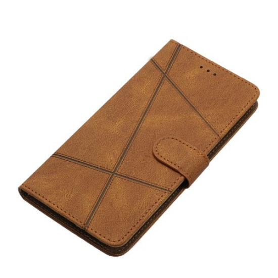 For Samsung Galaxy A56 5G Case Crazy Horse Texture PU Leather Wallet Stand Phone Cover - Brown