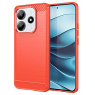 Θήκη Σιλικόνης TPU Carbon Fiber για Xiaomi Redmi Note 14 5G - Κόκκινο