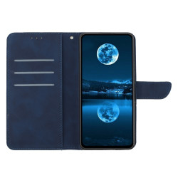 HT05 For Xiaomi Redmi Note 14 5G Case Leather Imprinted Lines Phone Cover with Card Holder - Blue HT05 For Xiaomi Redmi Note 14 5G Case Leather Imprinted Lines Phone Cover with Card Holder - Blue