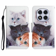 For Xiaomi Redmi Note 14 Pro+ 5G / Note 14 Pro 5G / Poco X7 5G Case Pattern Printing Protective Leather Folio Phone Cover - Three Cats