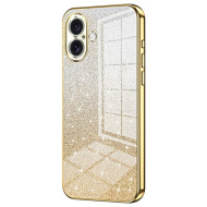Θήκη Σιλικόνης Electroplating Gradient Glitter για iPhone 16 - Χρυσαφί