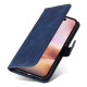 For iPhone 16 Plus Leather Wallet Case Calf Texture Magnetic Clasp Cell Phone Cover - Blue
