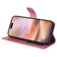 For iPhone 16 Plus Leather Wallet Case Calf Texture Magnetic Clasp Cell Phone Cover - Pink