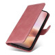 For iPhone 16 Plus Leather Wallet Case Calf Texture Magnetic Clasp Cell Phone Cover - Pink