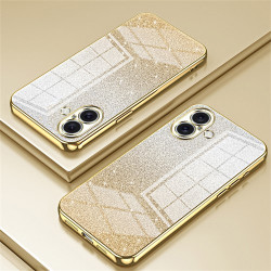 For iPhone 16 Plus Case Electroplating Gradient Glitter TPU Phone Cover - Gold For iPhone 16 Plus Case Electroplating Gradient Glitter TPU Phone Cover - Gold