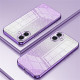 For iPhone 16 Plus Case Electroplating Gradient Glitter TPU Phone Cover - Purple