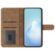 For iPhone 16 Pro Case Lines Imprinted PU Leather Stand Phone Cover - Grey