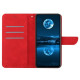 HT05 For iPhone 16 Pro Max Case Leather Phone Cover Card / Cash Slots Stand Feature - Red