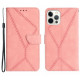 HT05 For iPhone 16 Pro Max Case Leather Phone Cover Card / Cash Slots Stand Feature - Pink
