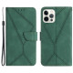 HT05 For iPhone 16 Pro Max Case Leather Phone Cover Card / Cash Slots Stand Feature - Green