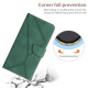 HT05 For iPhone 16 Pro Max Case Leather Phone Cover Card / Cash Slots Stand Feature - Green