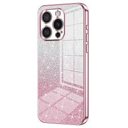 For iPhone 16 Pro Max Case Electroplating Gradient Glitter TPU Phone Cover - Pink For iPhone 16 Pro Max Case Electroplating Gradient Glitter TPU Phone Cover - Pink