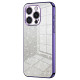 For iPhone 16 Pro Max Case Electroplating Gradient Glitter TPU Phone Cover - Purple