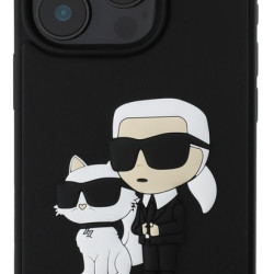 Karl Lagerfeld 3D Rubber Karl and Choupette Θήκη Σιλικόνης Πλάτης για iPhone 16 Pro Max - Μαύρο Karl Lagerfeld 3D Rubber Karl and Choupette Θήκη Σιλικόνης Πλάτης για iPhone 16 Pro Max - Μαύρο