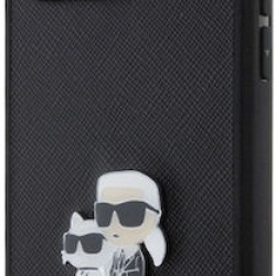 Karl Lagerfeld Karl and Choupette Back Cover Σκληρή Θήκη (Όψη Δέρματος) και Λουράκι για iPhone 16 Pro - Μαύρο Karl Lagerfeld Karl and Choupette Back Cover Σκληρή Θήκη (Όψη Δέρματος) και Λουράκι για iPhone 16 Pro - Μαύρο