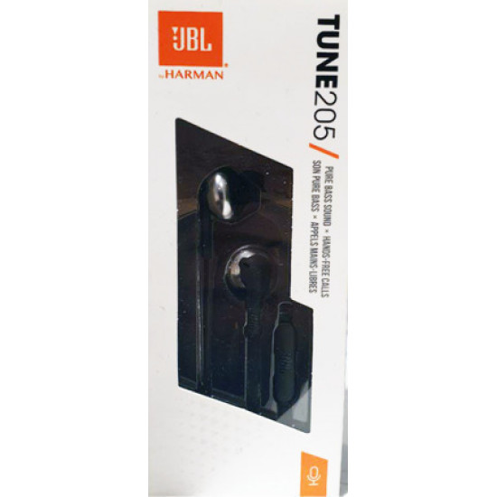 JBL Tune 205 Earbuds Handsfree 3,5mm - Black Bluetooth / Headsets / Speakers