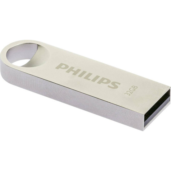 Philips Moon 32GB USB 2.0 Stick - Silver Memory Cards & USB Sticks