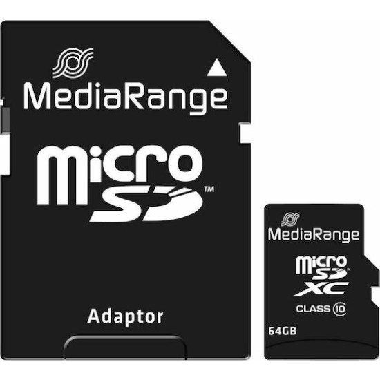 MediaRange MR959 microSDXC 64GB Class 10 A1 High Speed Memory Cards & USB Sticks