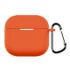 For AirPods 4 Silicone Case Soft Wireless Earbud Organizer Cover Thickness 2.5mm with Carabiner - Orange Gadgets - Toys - Hobby