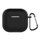 For AirPods 4 Silicone Case Soft Wireless Earbud Organizer Cover Thickness 2.5mm with Carabiner - Black Gadgets - Toys - Hobby