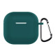 For AirPods 4 Silicone Case Soft Wireless Earbud Organizer Cover Thickness 2.5mm with Carabiner - Blackish Green Gadgets - Toys - Hobby