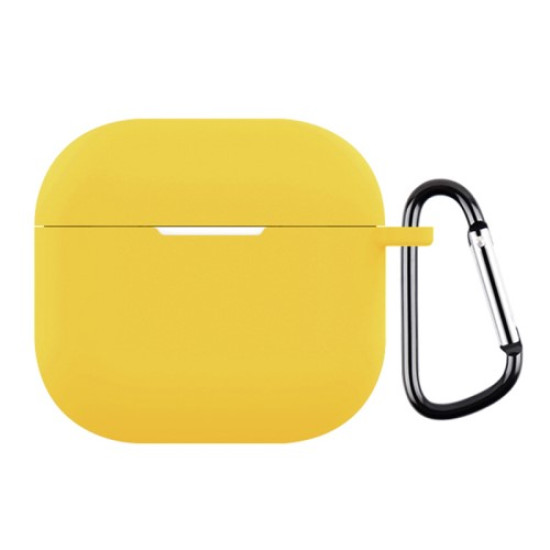 For AirPods 4 Silicone Case Soft Wireless Earbud Organizer Cover Thickness 2.5mm with Carabiner - Yellow Gadgets - Toys - Hobby