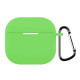 For AirPods 4 Silicone Case Soft Wireless Earbud Organizer Cover Thickness 2.5mm with Carabiner - Fluorescent Green Gadgets - Toys - Hobby