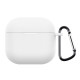 For AirPods 4 Silicone Case Soft Wireless Earbud Organizer Cover Thickness 2.5mm with Carabiner - White Gadgets - Toys - Hobby