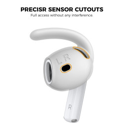 AHASTYLE PT60-4 1 Pair Ear Hooks for AirPods 4 Replacement Silicone Wings Sport Earhooks Ear Tips. Size: L - White AHASTYLE PT60-4 1 Pair Ear Hooks for AirPods 4 Replacement Silicone Wings Sport Earhooks Ear Tips. Size: L - White