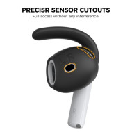 AHASTYLE PT60-4 1 Ζευγάρι Γάντζοι Σιλικόνης για το Αυτί για τα AirPods 4, Μέγεθος large - Μαύρο
