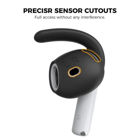 AHASTYLE PT60-4 1 Pair Ear Hooks for AirPods 4 Replacement Silicone Wings Sport Earhooks Ear Tips. Size: L - Black Gadgets - Toys - Hobby