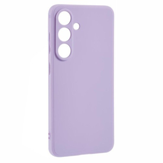 For Samsung Galaxy S25 Case Precise Cut-Outs Straight Edge TPU Shockproof Phone Cover - Purple Samsung Cases Mobile