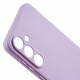 For Samsung Galaxy S25 Case Precise Cut-Outs Straight Edge TPU Shockproof Phone Cover - Purple Samsung Cases Mobile