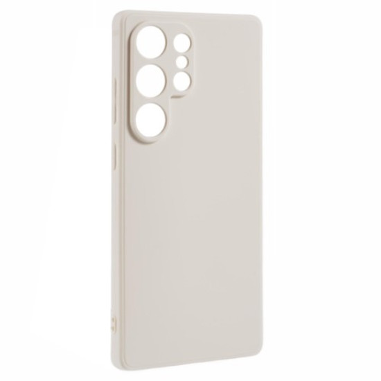 For Samsung Galaxy S25 Ultra Case Precise Cut-Outs Straight Edge TPU Shockproof Phone Cover - White Samsung Cases Mobile