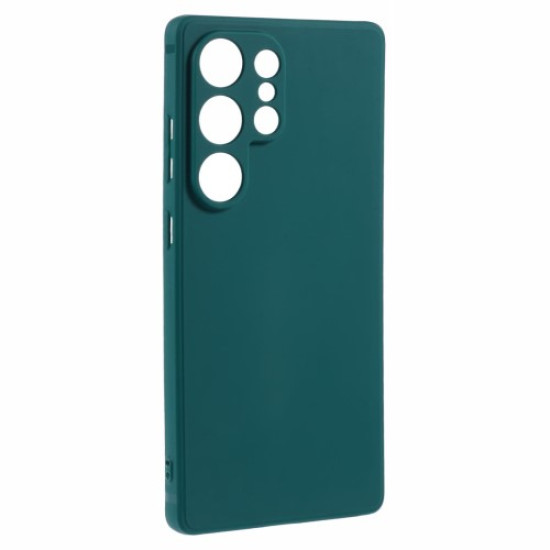 For Samsung Galaxy S25 Ultra Case Precise Cut-Outs Straight Edge TPU Shockproof Phone Cover - Army Green Samsung Cases Mobile