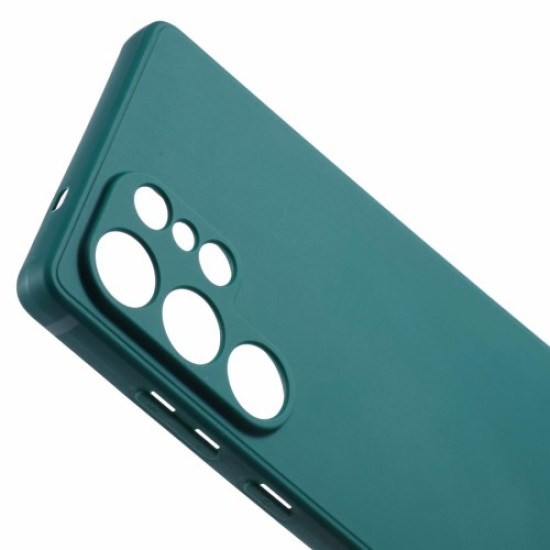 For Samsung Galaxy S25 Ultra Case Precise Cut-Outs Straight Edge TPU Shockproof Phone Cover - Army Green Samsung Cases Mobile