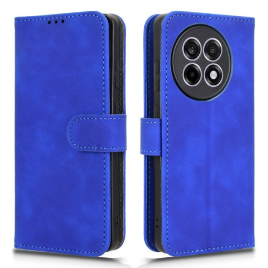 Leather Case For OnePlus 13R 5G / Ace 5 5G / Ace 5 Pro 5G Skin Feel Anti Drop Wallet Flip Phone Cover - Blue OnePlus Mobile Cases