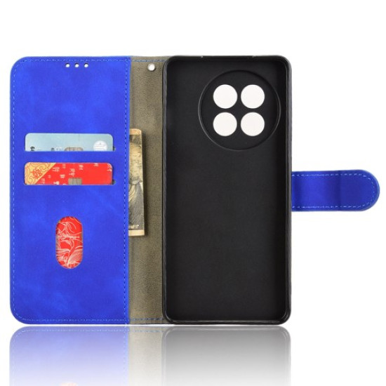 Leather Case For OnePlus 13R 5G / Ace 5 5G / Ace 5 Pro 5G Skin Feel Anti Drop Wallet Flip Phone Cover - Blue OnePlus Mobile Cases